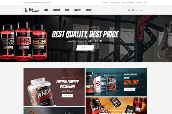BioProductsLine - Bio products ecommerce store
